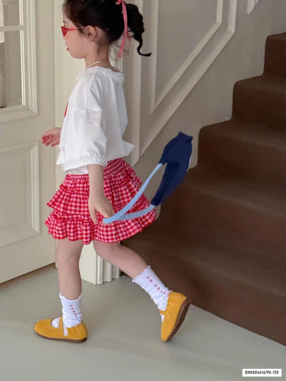 ÁO KITTY MIX CV CARO ĐỎ KUMAIKIDS