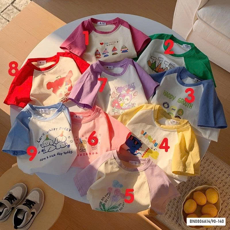 ÁO THUN PHỐI MÀU TAY 7 MẪU