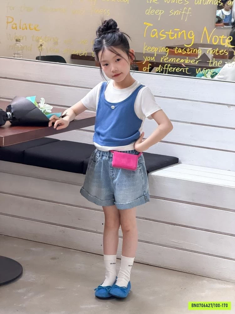 SHORT JEANS GẤP GẤU 26C067 AMBB