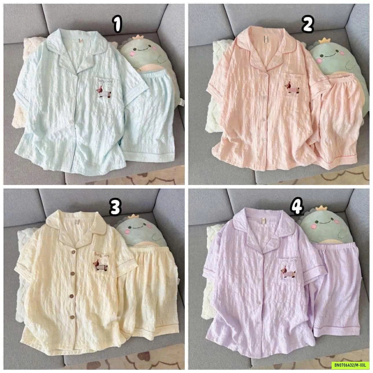 PIZAMA CỘC THÊU NGỰC