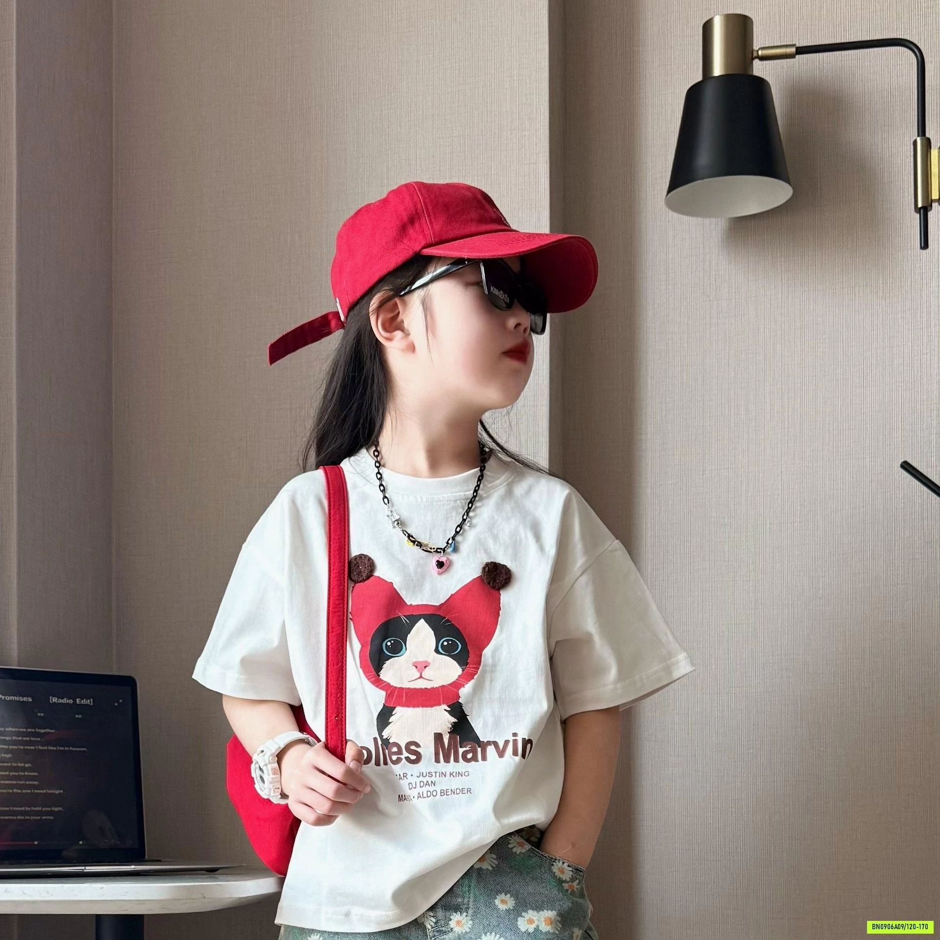 ÁO THUN MÈO MIX SHORT HOA CÚC