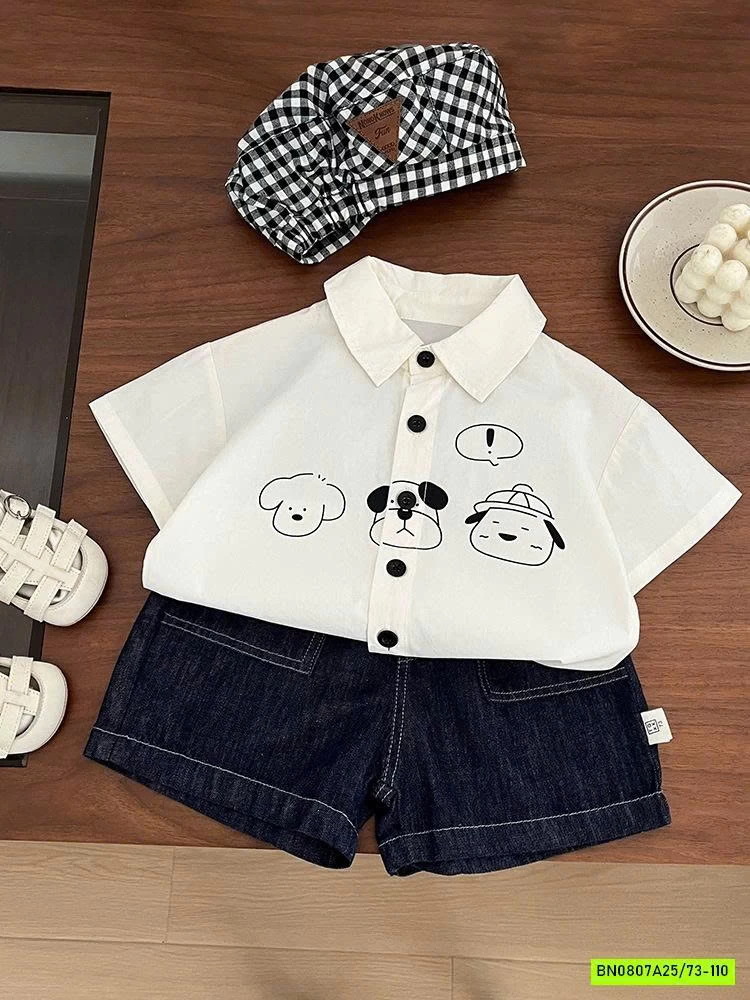 SÉT ÁO MIX SHORT DENIM SZ NHÍ