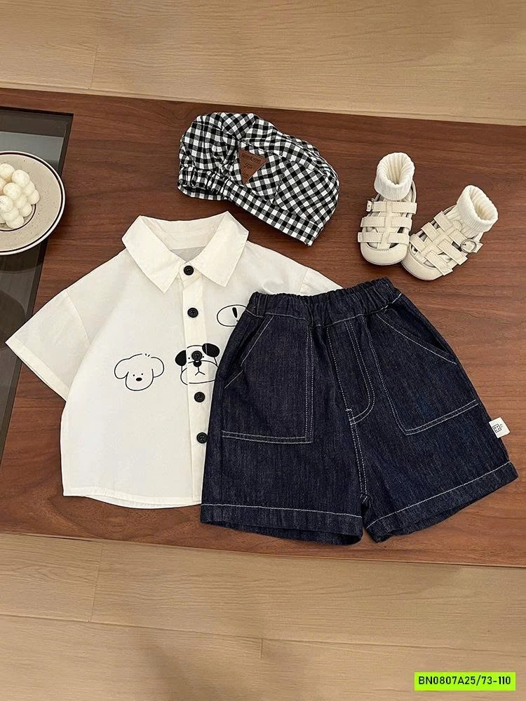 SÉT ÁO MIX SHORT DENIM SZ NHÍ