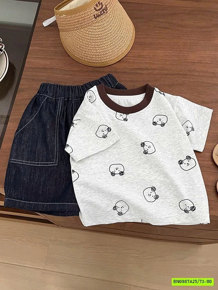 SÉT ÁO MIX SHORT DENIM SZ NHÍ