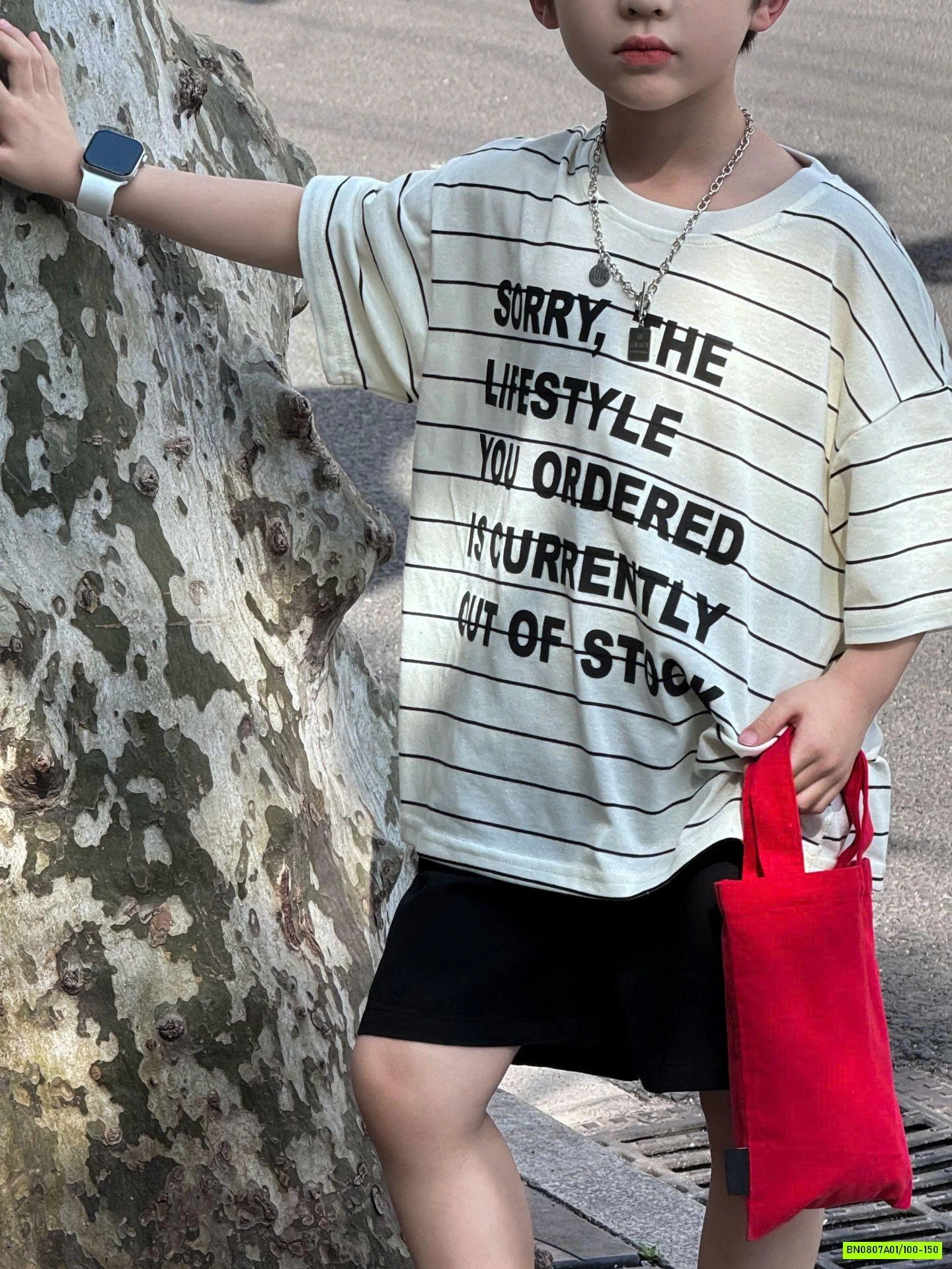 ÁO THUN KẺ NGANG IN CHỮ