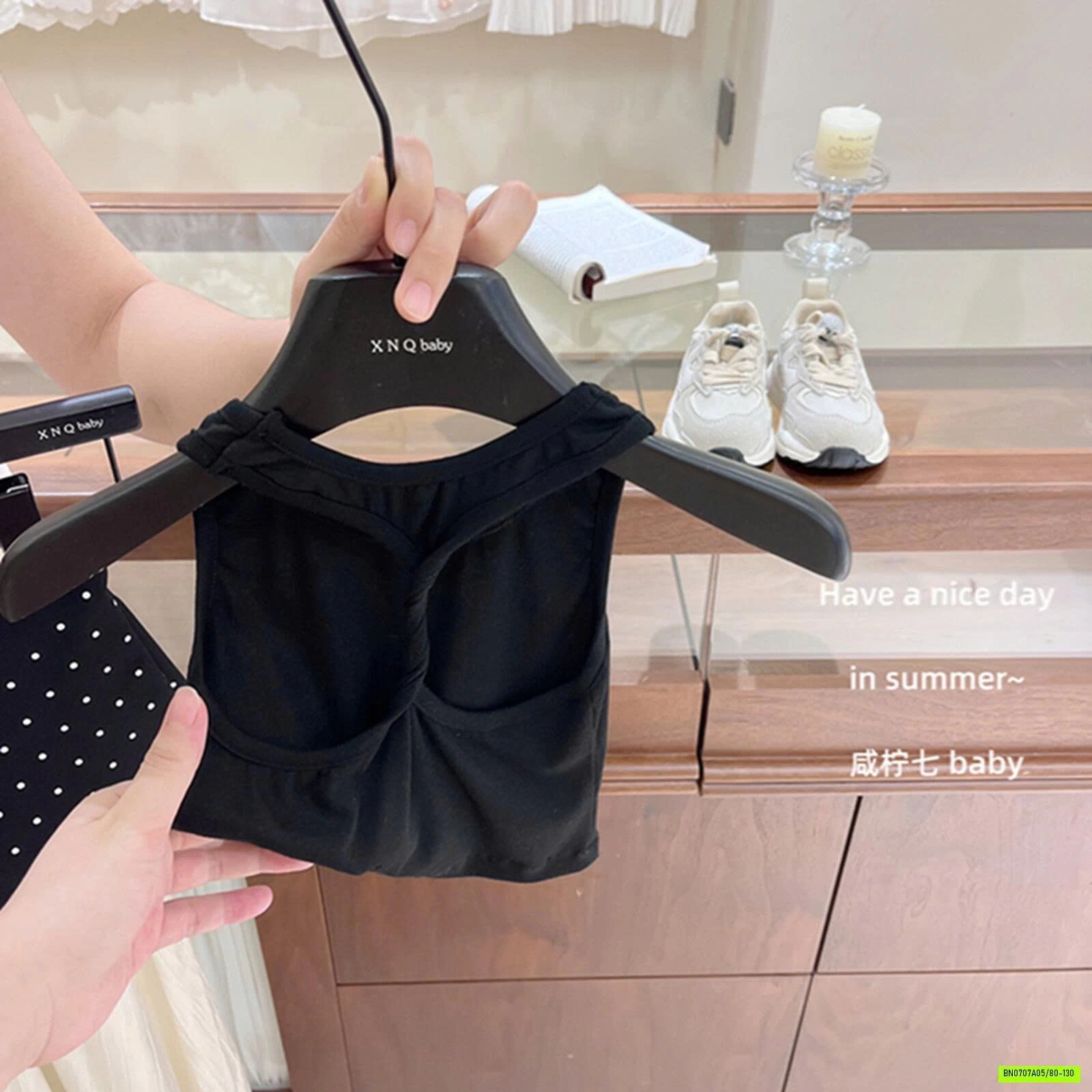 ÁO BA LỖ MIX SHORT CHẤM BI TBABY