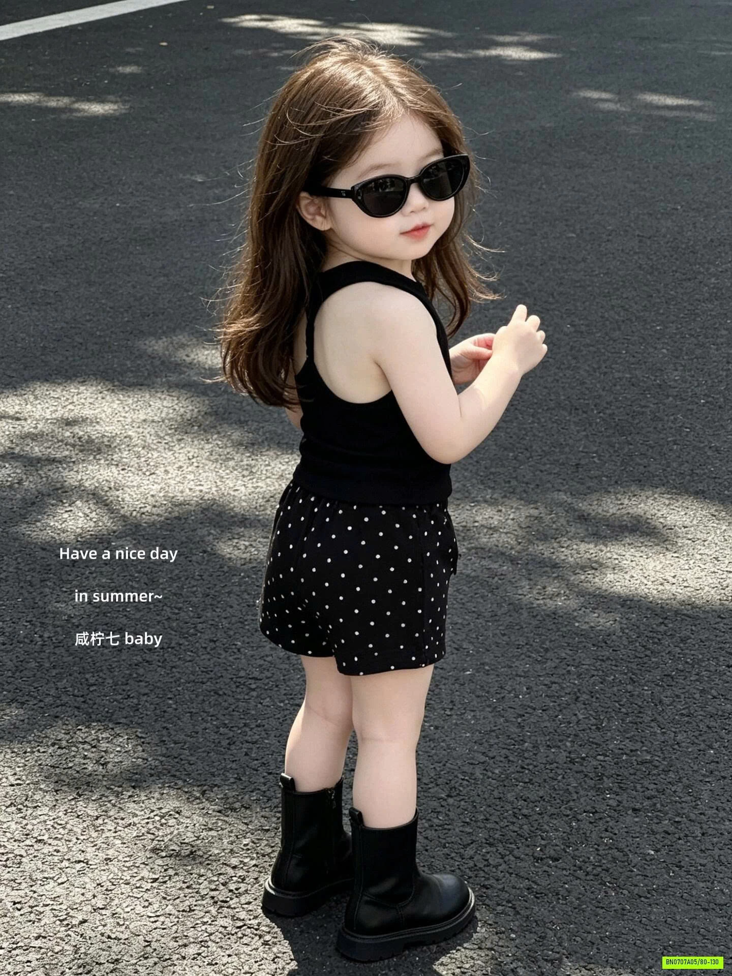 ÁO BA LỖ MIX SHORT CHẤM BI TBABY