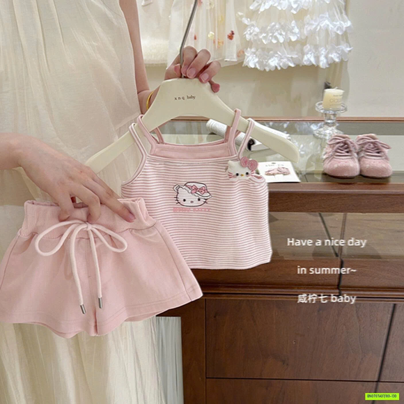 SÉT 2 DÂY KITTY HỒNG TBABY