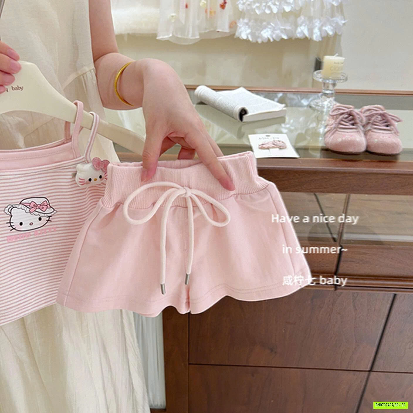 SÉT 2 DÂY KITTY HỒNG TBABY