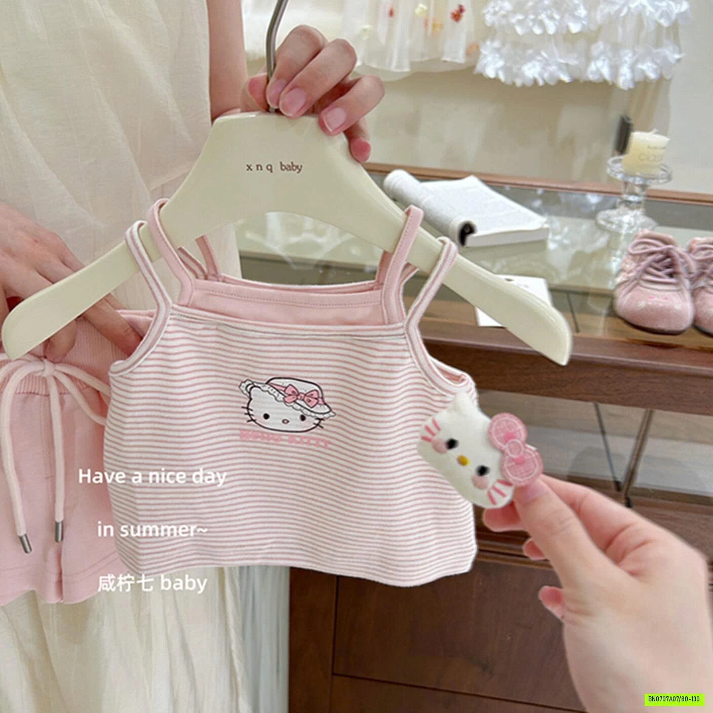 SÉT 2 DÂY KITTY HỒNG TBABY