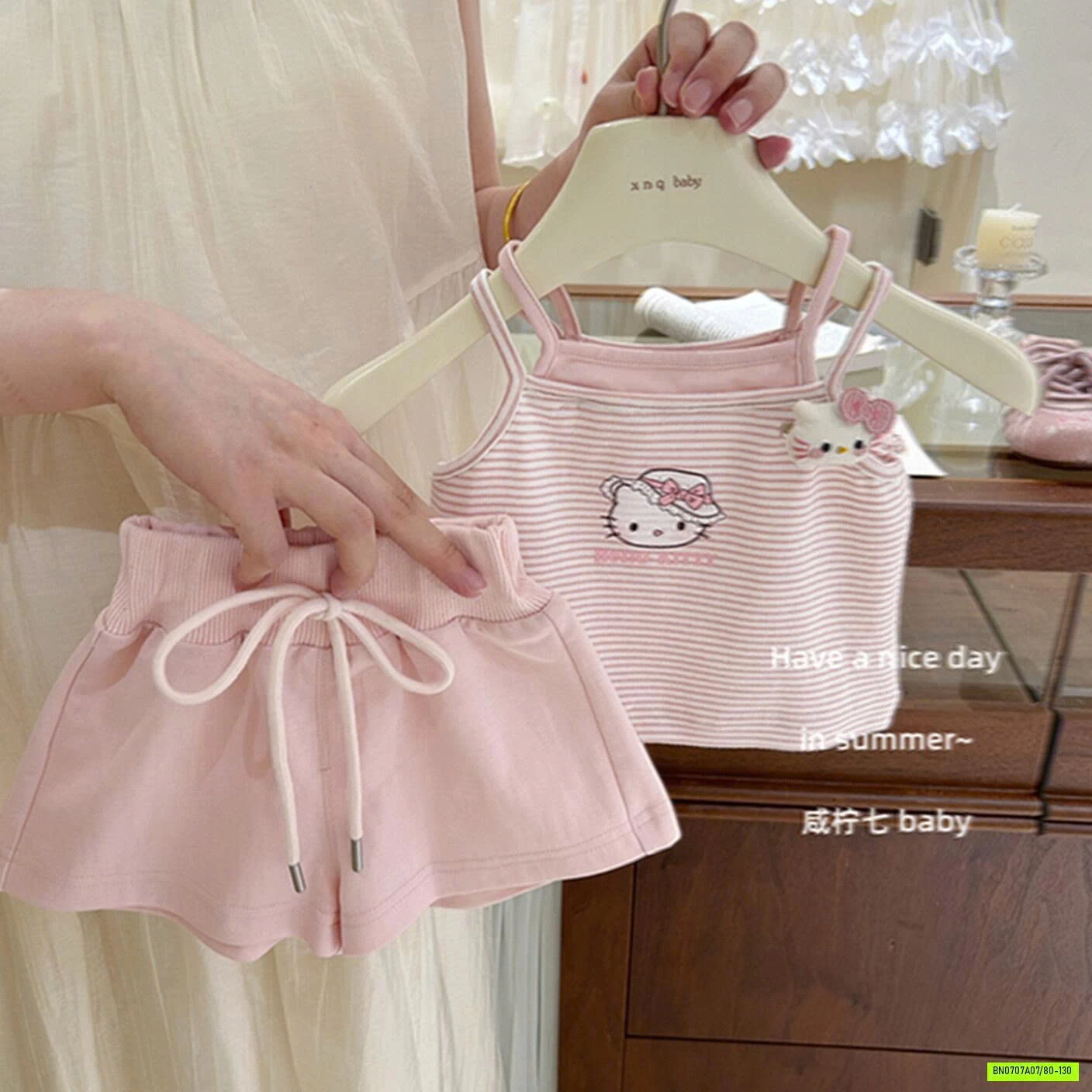 SÉT 2 DÂY KITTY HỒNG TBABY