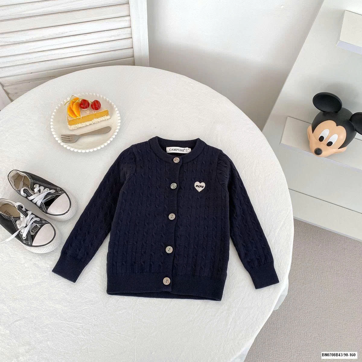 ÁO LEN CARDIGAN TRÁI TIM BG