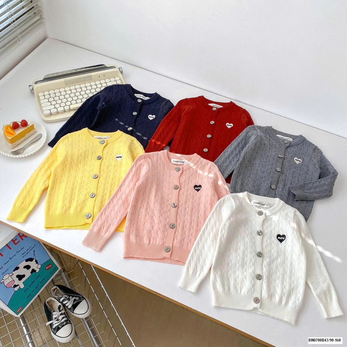 ÁO LEN CARDIGAN TRÁI TIM BG