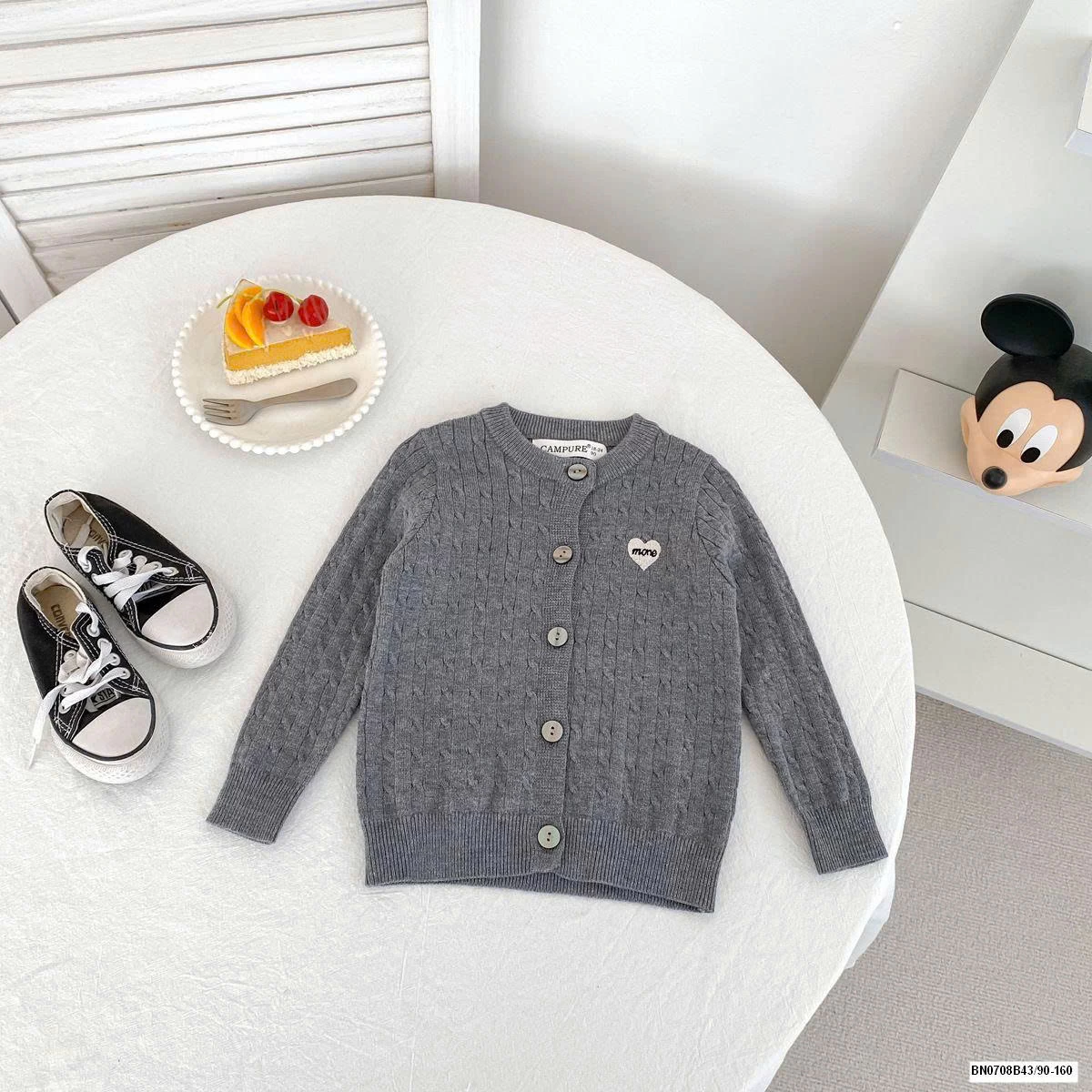 ÁO LEN CARDIGAN TRÁI TIM BG