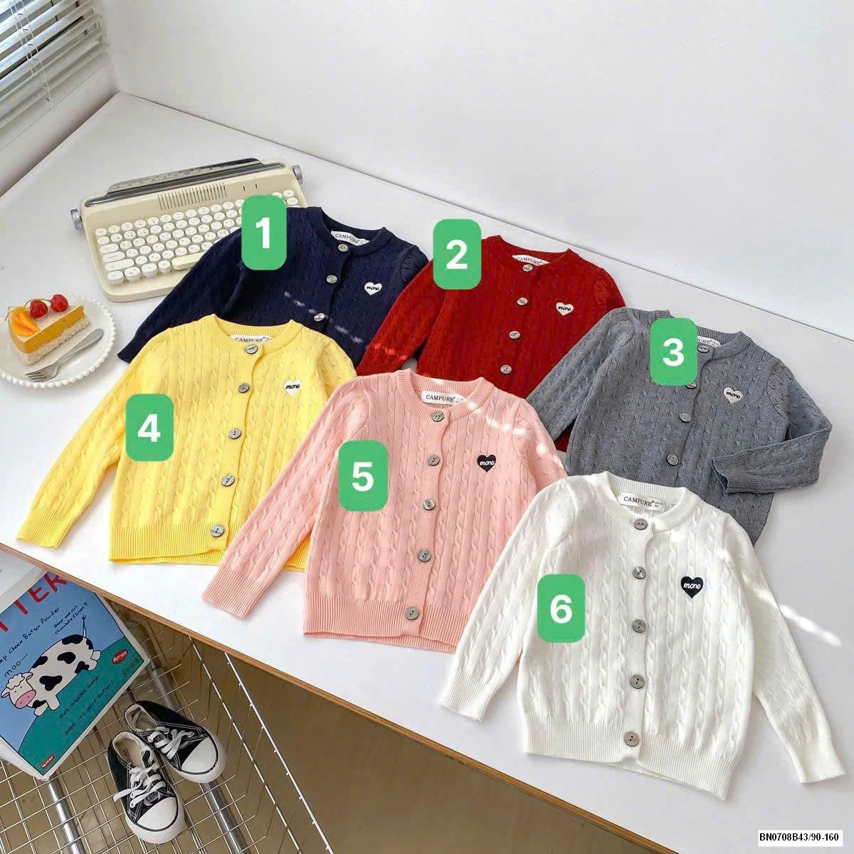 ÁO LEN CARDIGAN TRÁI TIM BG