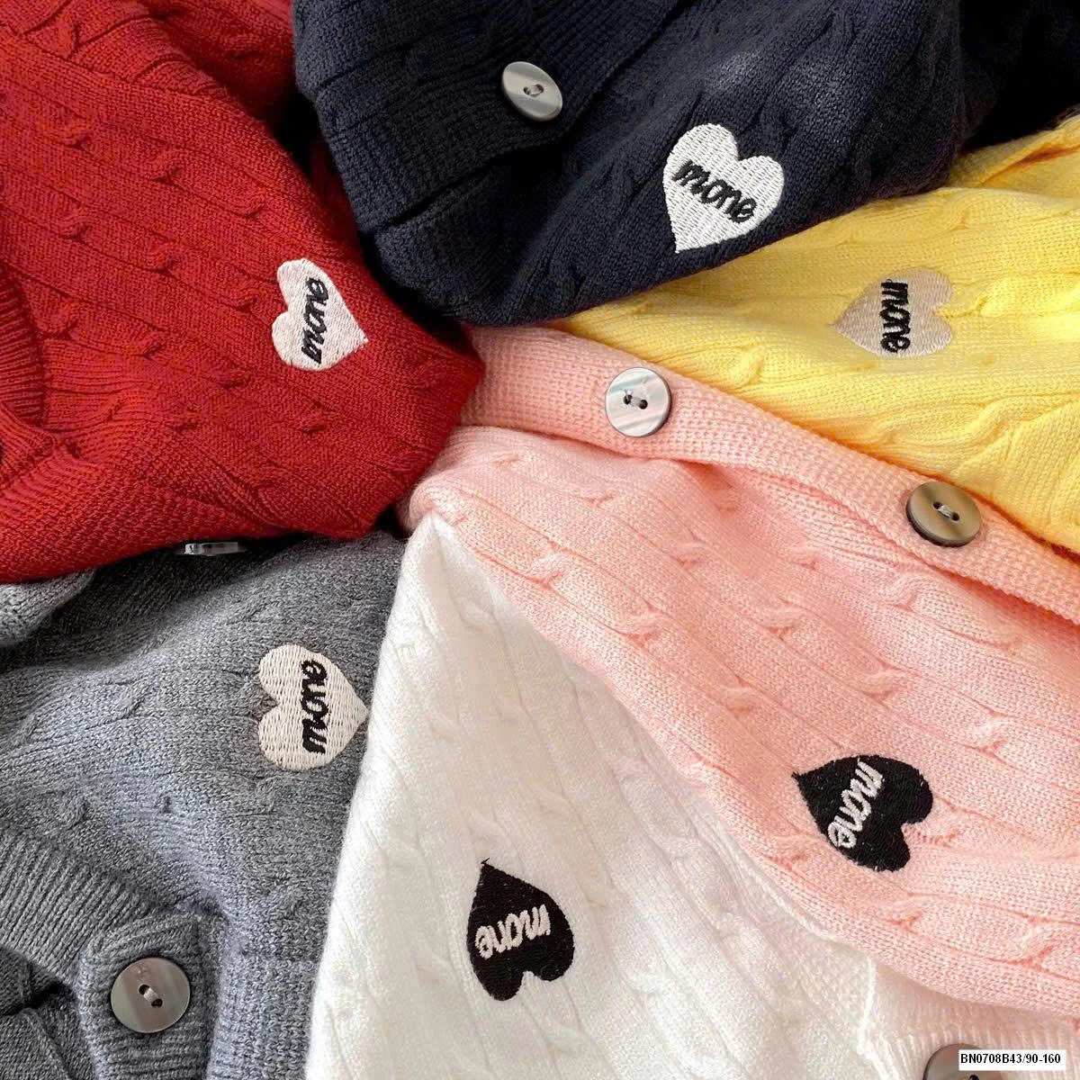 ÁO LEN CARDIGAN TRÁI TIM BG