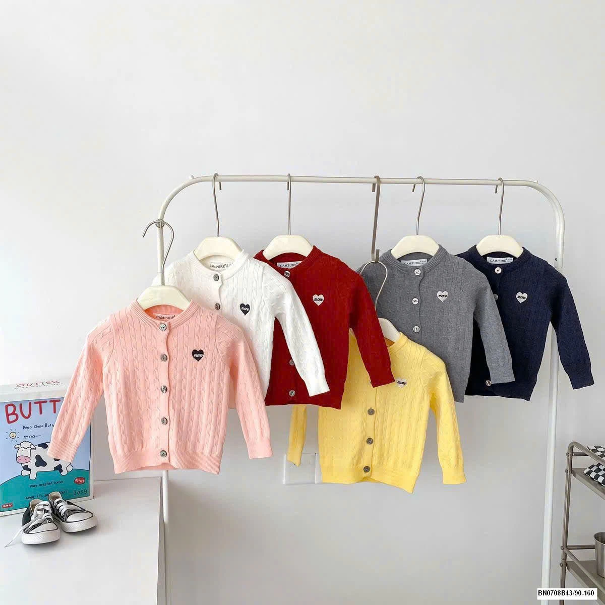 ÁO LEN CARDIGAN TRÁI TIM BG