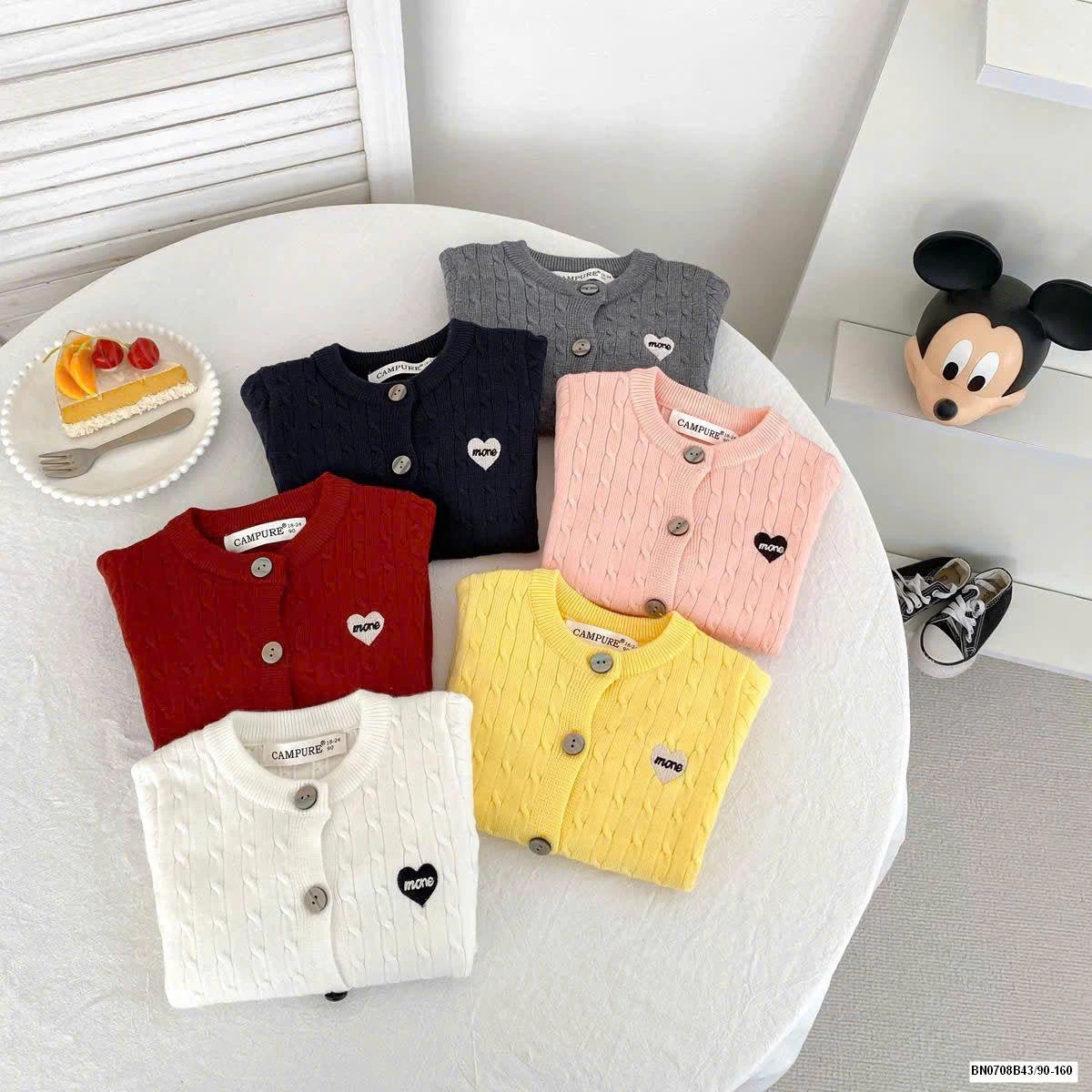 ÁO LEN CARDIGAN TRÁI TIM BG