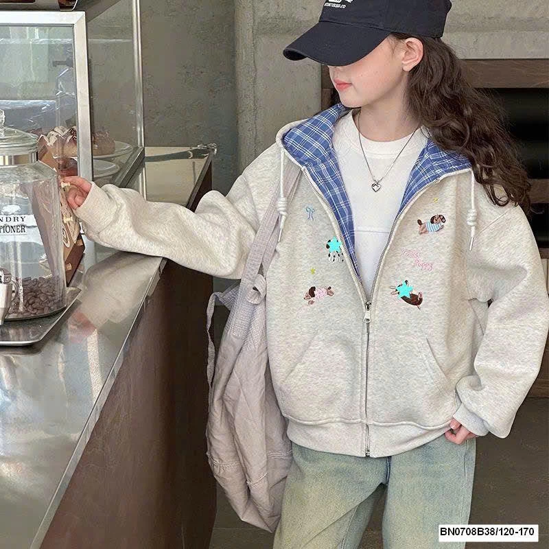 ÁO KHOÁC NỈ THÊU CÚN BG