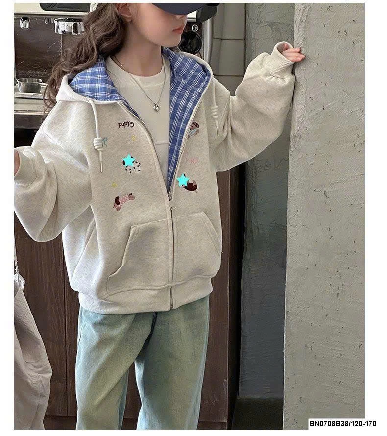 ÁO KHOÁC NỈ THÊU CÚN BG