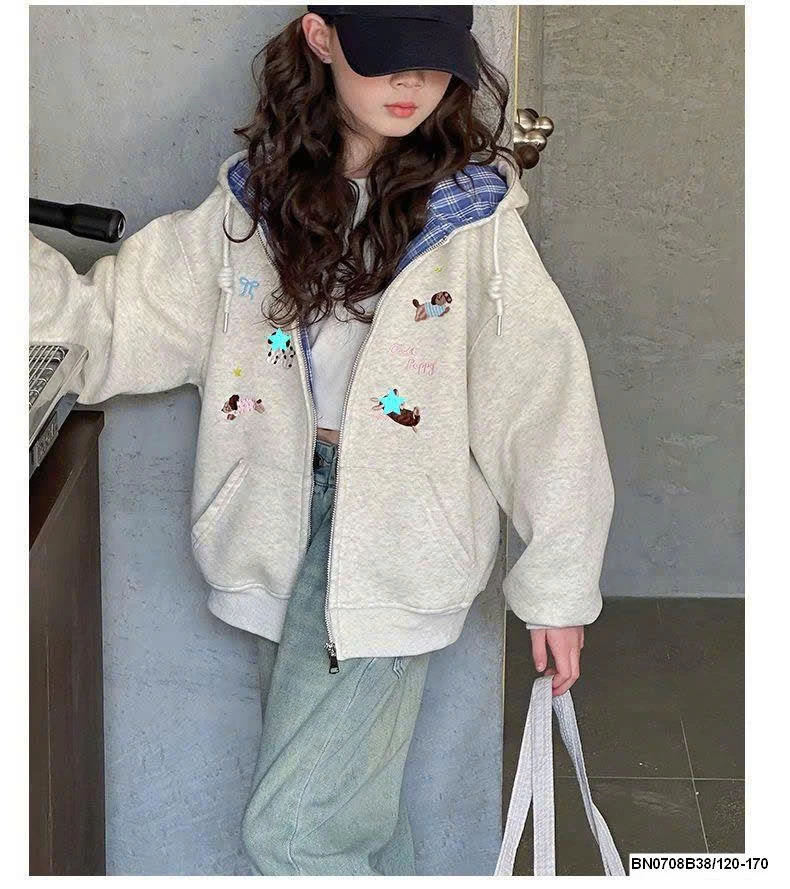 ÁO KHOÁC NỈ THÊU CÚN BG