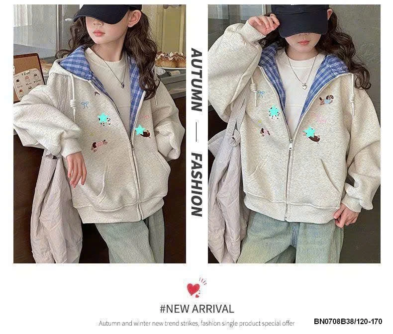 ÁO KHOÁC NỈ THÊU CÚN BG