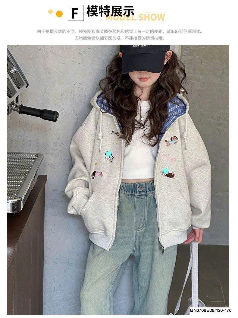 ÁO KHOÁC NỈ THÊU CÚN BG