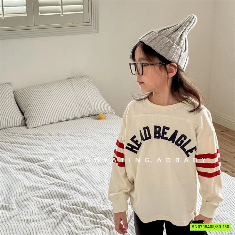 ÁO THUN IN CHỮ SỌC TAY ADBABY