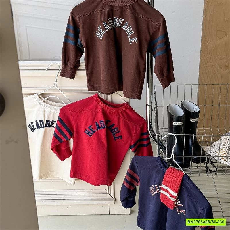 ÁO THUN IN CHỮ SỌC TAY ADBABY