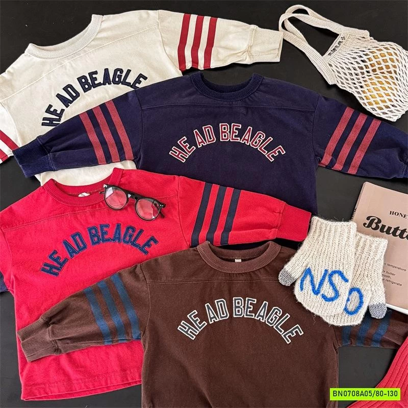 ÁO THUN IN CHỮ SỌC TAY ADBABY