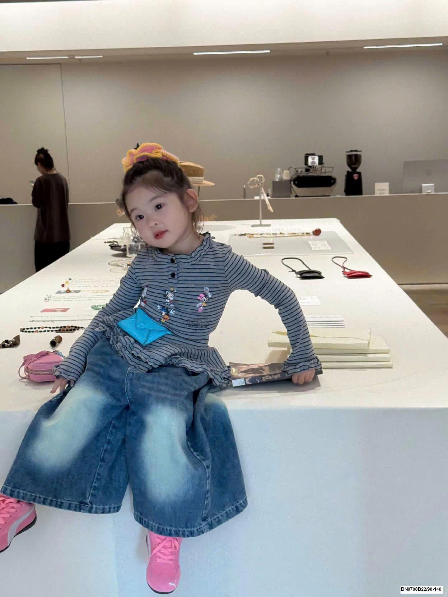 SET ÁO KẺ MIX QUẦN JEAN ỐNG RỘNG BG