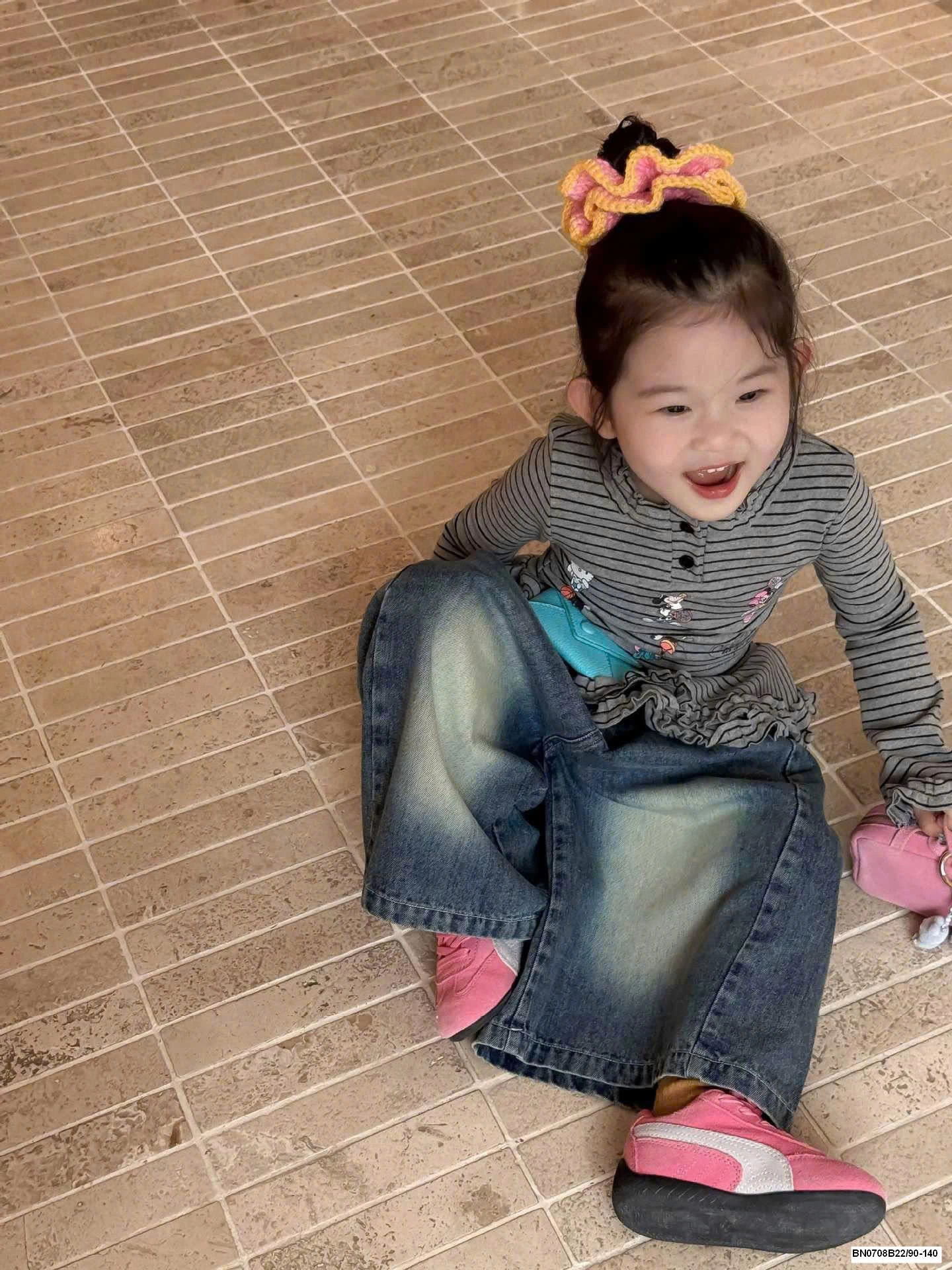 SET ÁO KẺ MIX QUẦN JEAN ỐNG RỘNG BG