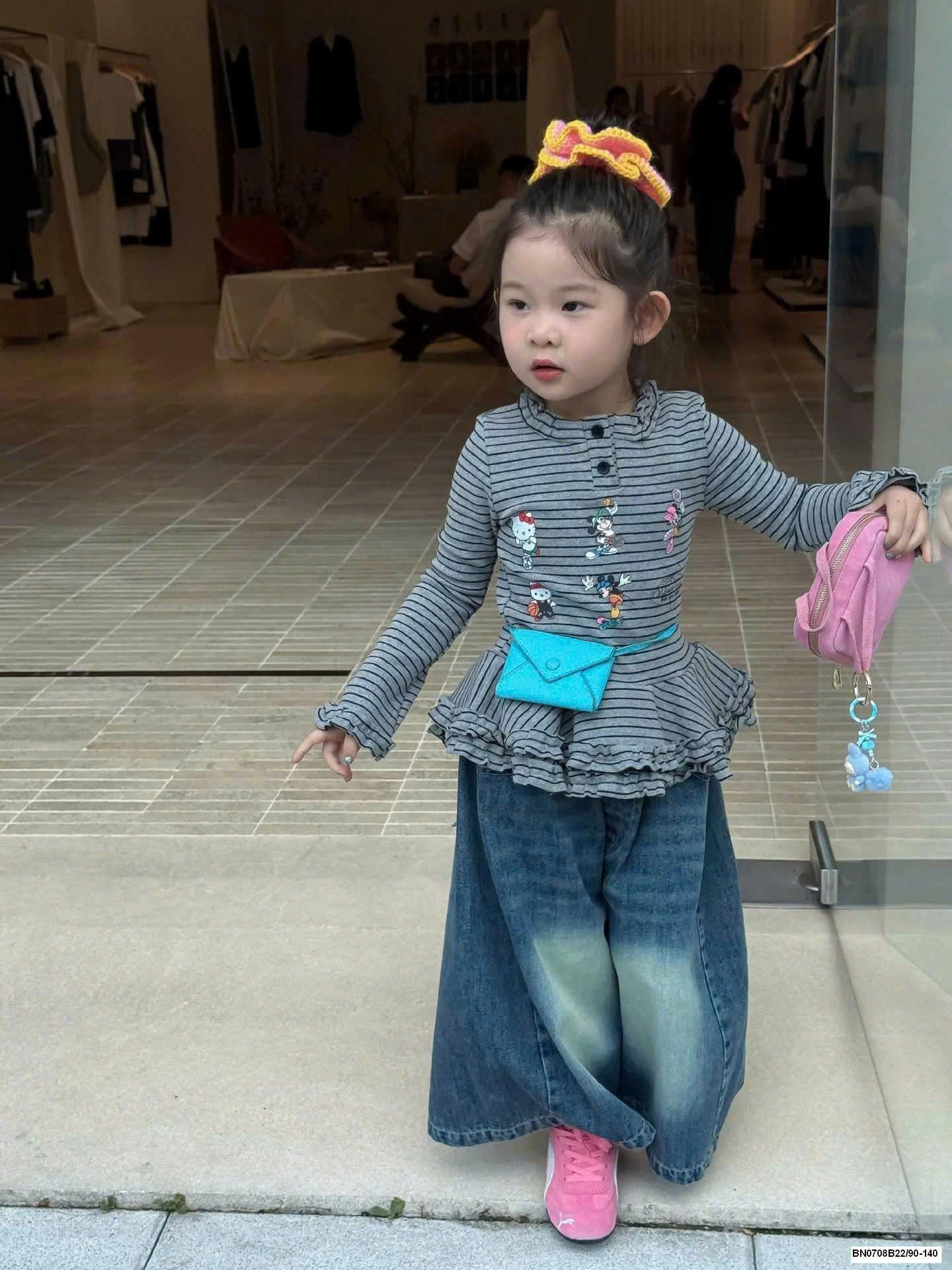 SET ÁO KẺ MIX QUẦN JEAN ỐNG RỘNG BG