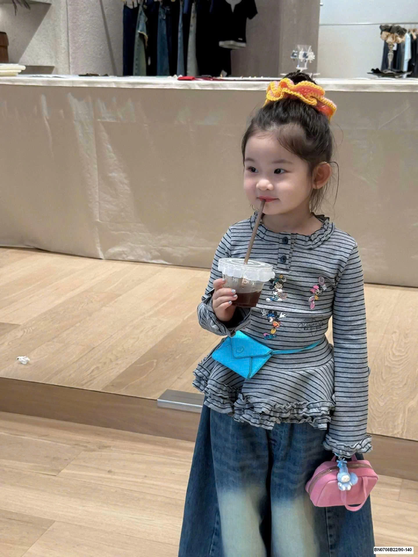 SET ÁO KẺ MIX QUẦN JEAN ỐNG RỘNG BG