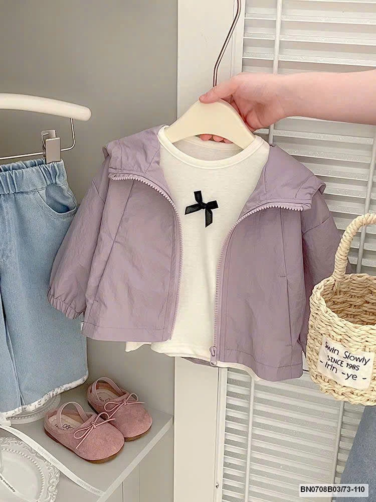 ÁO KHOÁC GIÓ TÍM SZ NHÍ BÉ GÁI