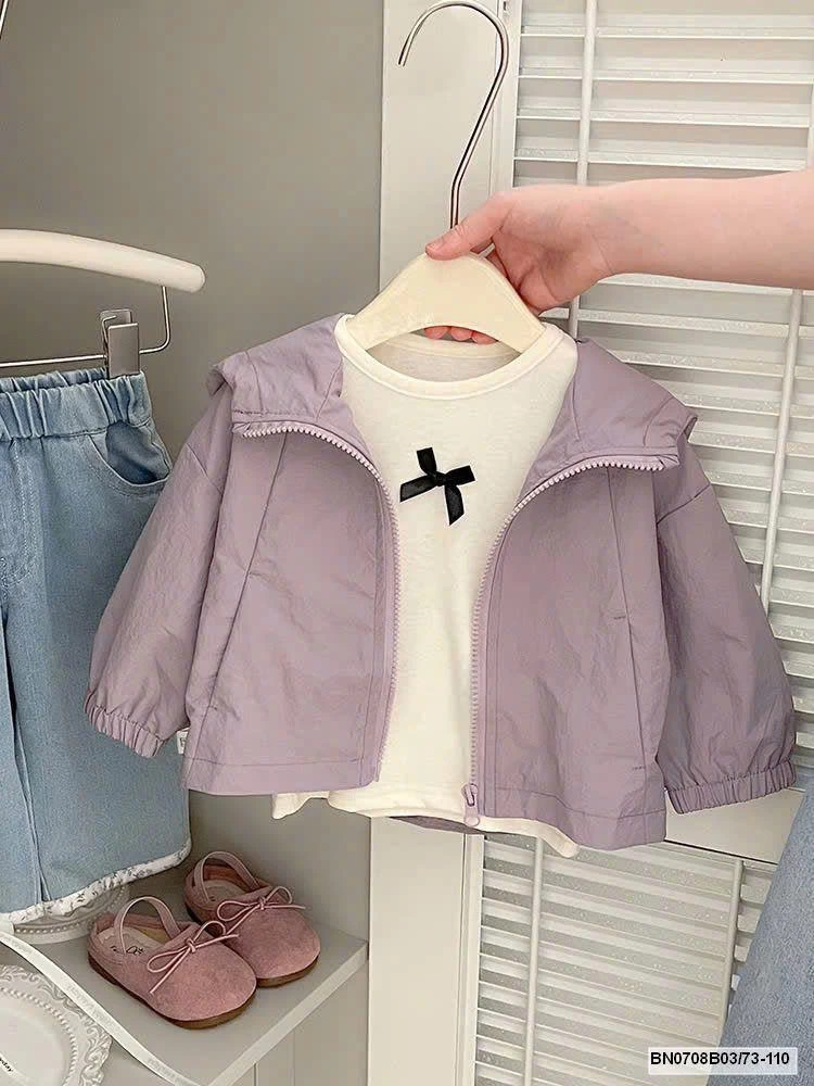 ÁO KHOÁC GIÓ TÍM SZ NHÍ BÉ GÁI