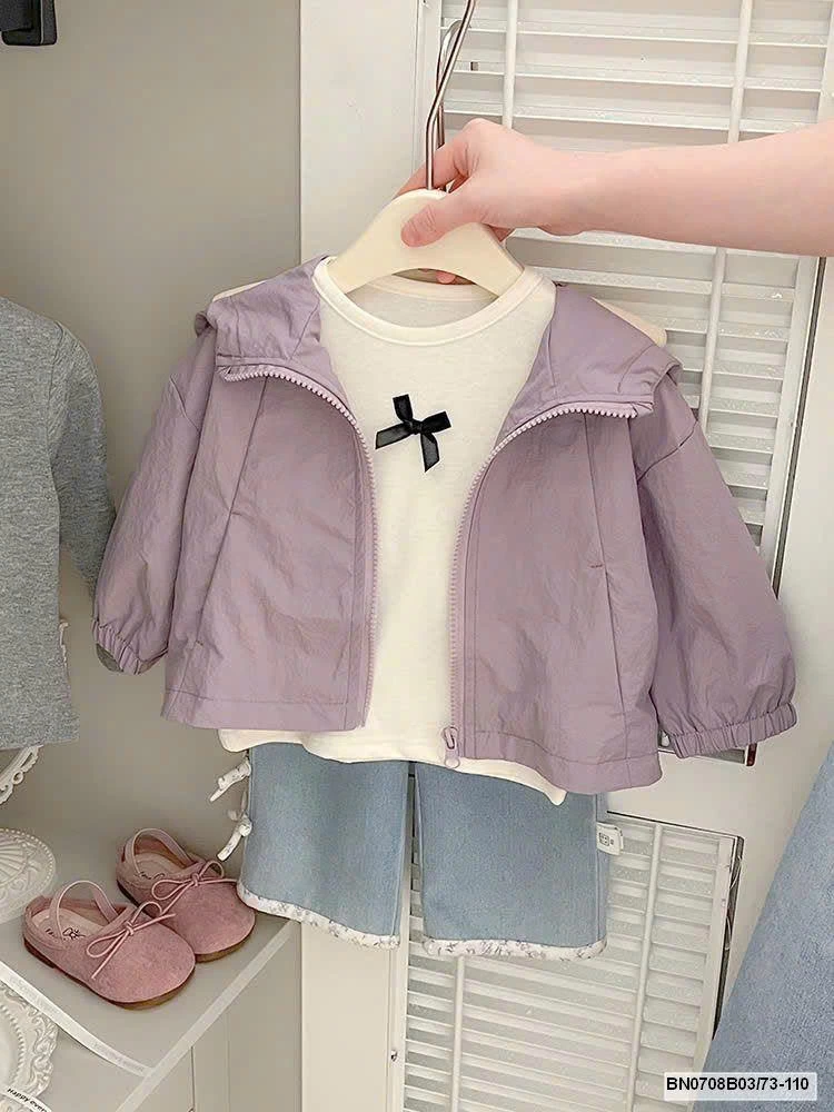 ÁO KHOÁC GIÓ TÍM SZ NHÍ BÉ GÁI