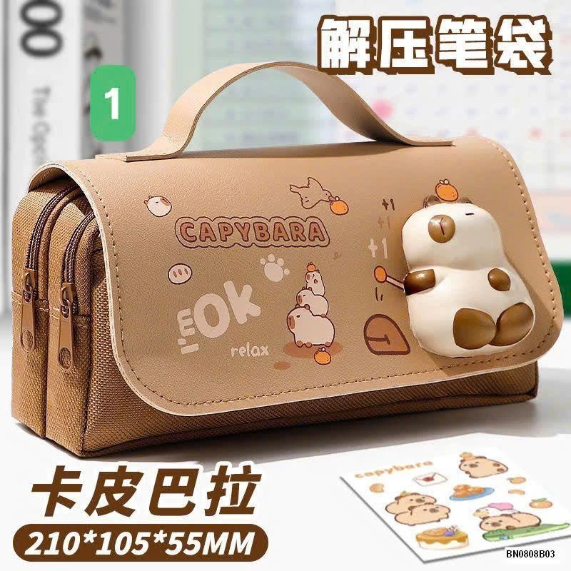 HỘP ĐỰNG BÚT CHO BÉ GẮN THÚ NHÚN