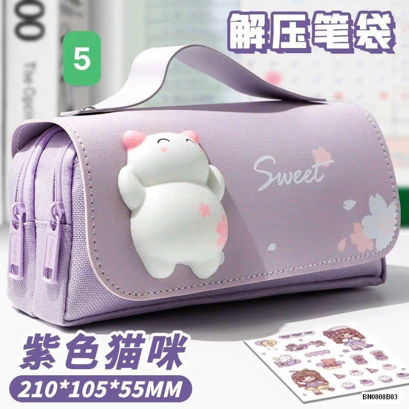 HỘP ĐỰNG BÚT CHO BÉ GẮN THÚ NHÚN