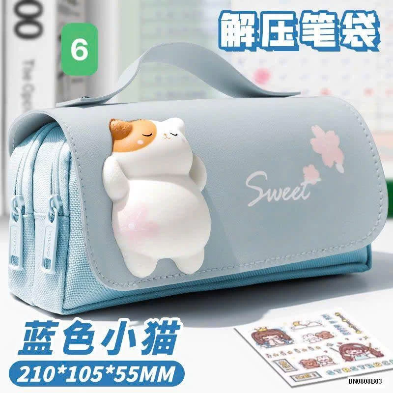 HỘP ĐỰNG BÚT CHO BÉ GẮN THÚ NHÚN