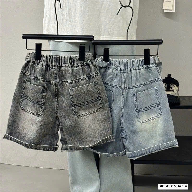 QUẦN SHORT JEANS BẠC GỐI GIẢ ĐAI