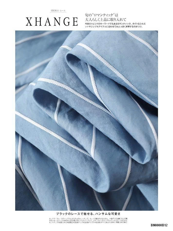 ÁO SƠ MI KẺ TAY BỒNG CHO NỮ