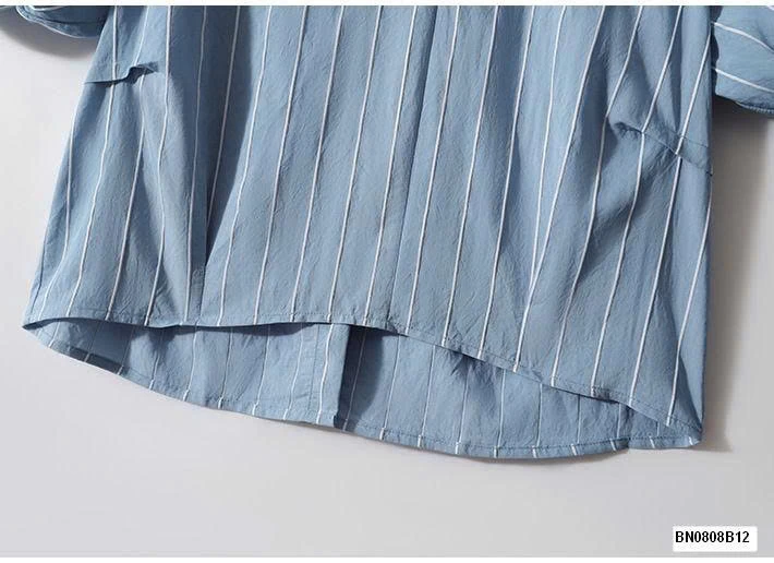 ÁO SƠ MI KẺ TAY BỒNG CHO NỮ