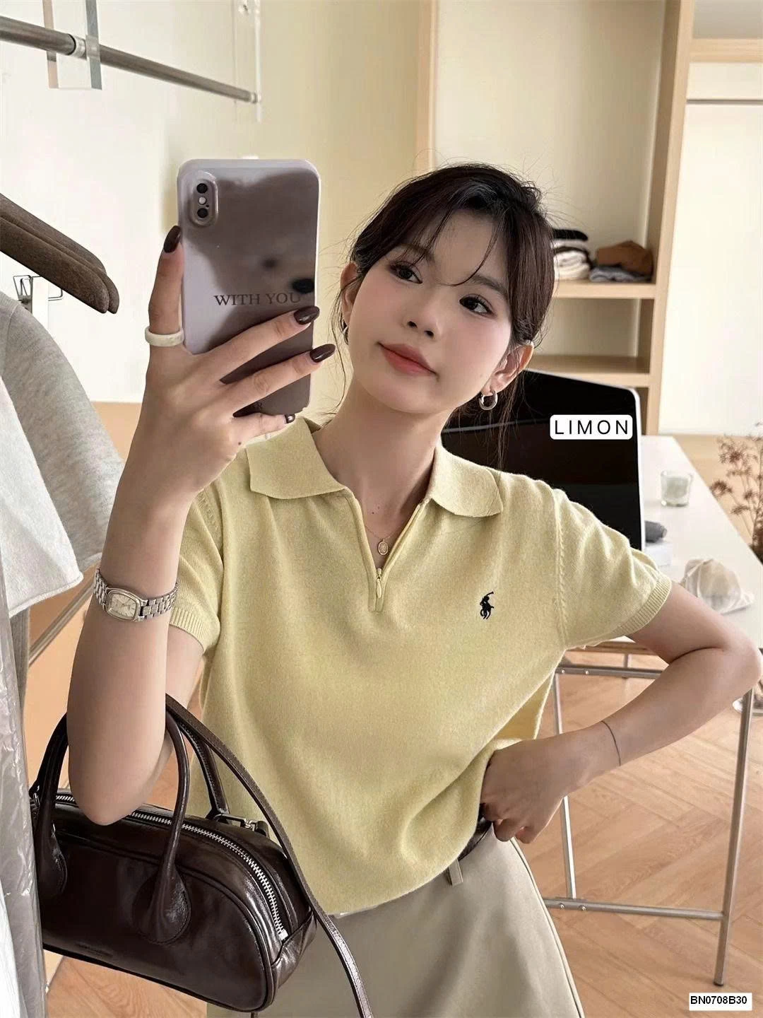 ÁO CỔ POLO PHỐI KHÓA