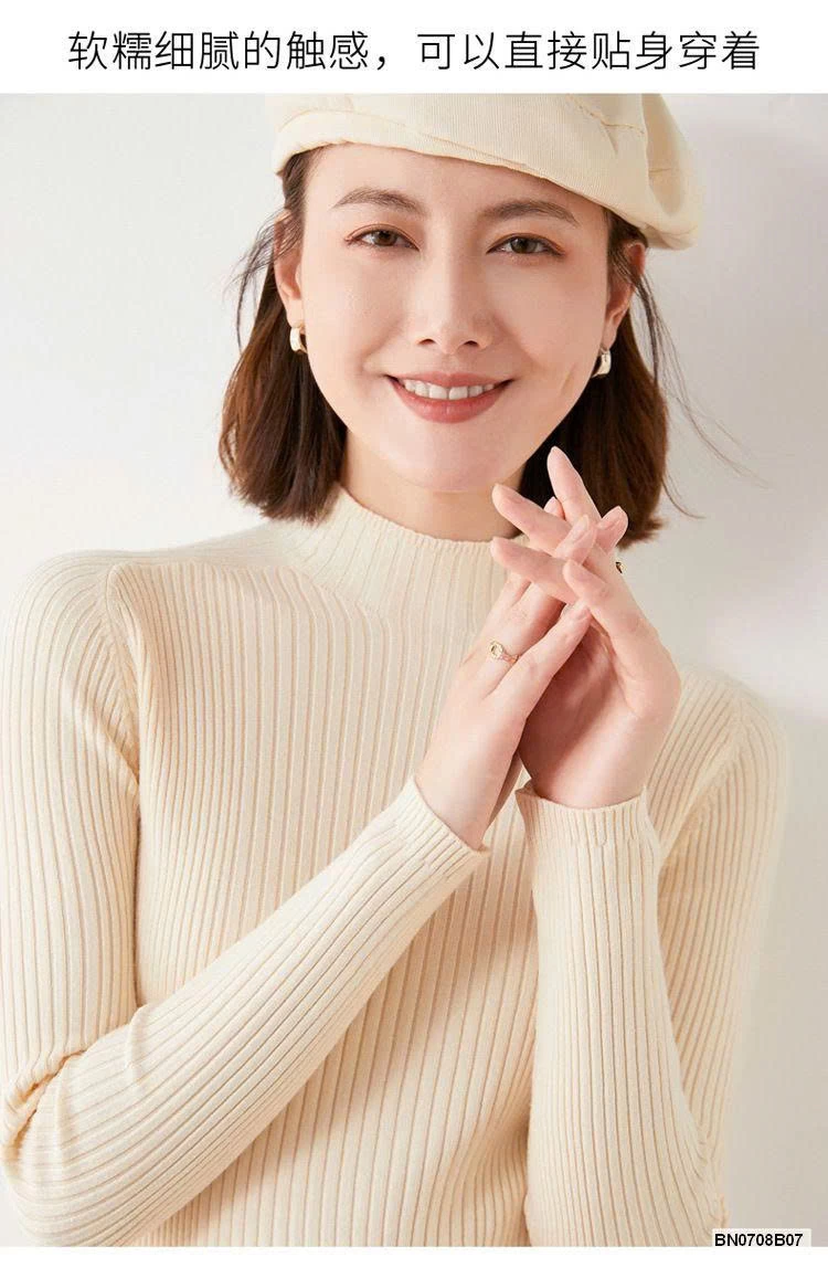 Áo len nữ cổ lọ lửng Hàn Quốc