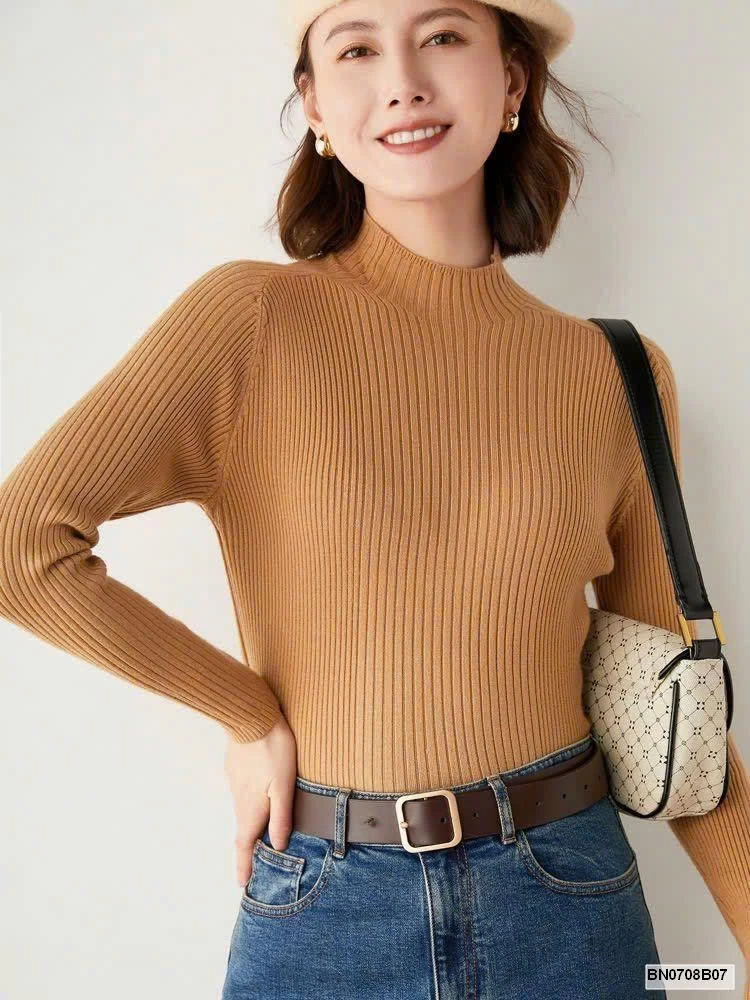 Áo len nữ cổ lọ lửng Hàn Quốc