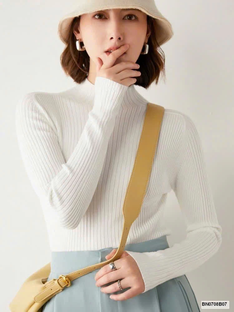 Áo len nữ cổ lọ lửng Hàn Quốc