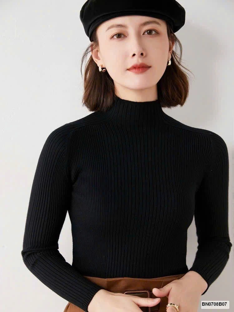 Áo len nữ cổ lọ lửng Hàn Quốc