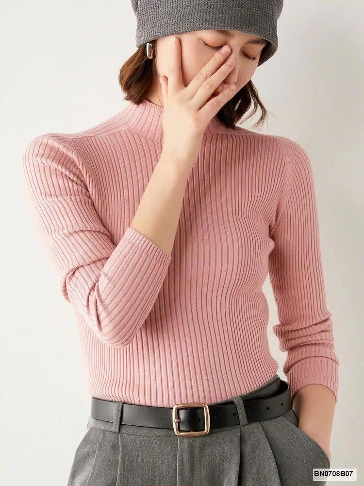 Áo len nữ cổ lọ lửng Hàn Quốc
