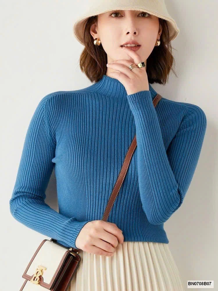 Áo len nữ cổ lọ lửng Hàn Quốc